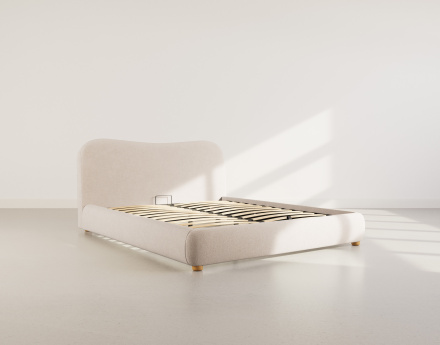 Lit coffre 160x200 cm en velours texturé Hugo