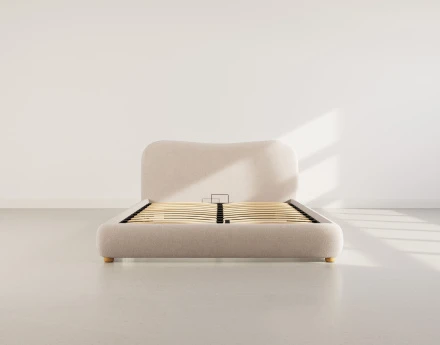 Lit coffre 160x200 cm en velours texturé Hugo