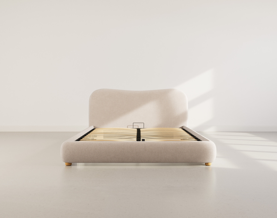 Lit coffre 160x200 cm en velours texturé Hugo