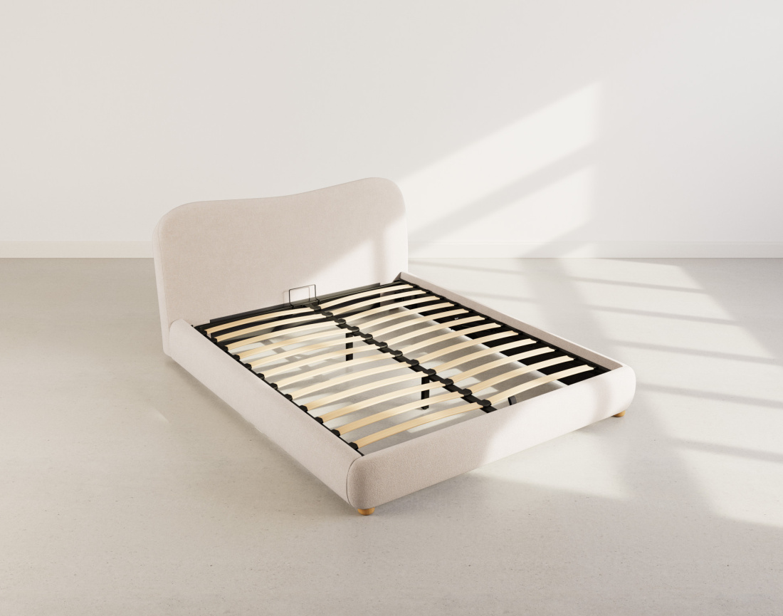 Lit coffre 160x200 cm en velours texturé Hugo