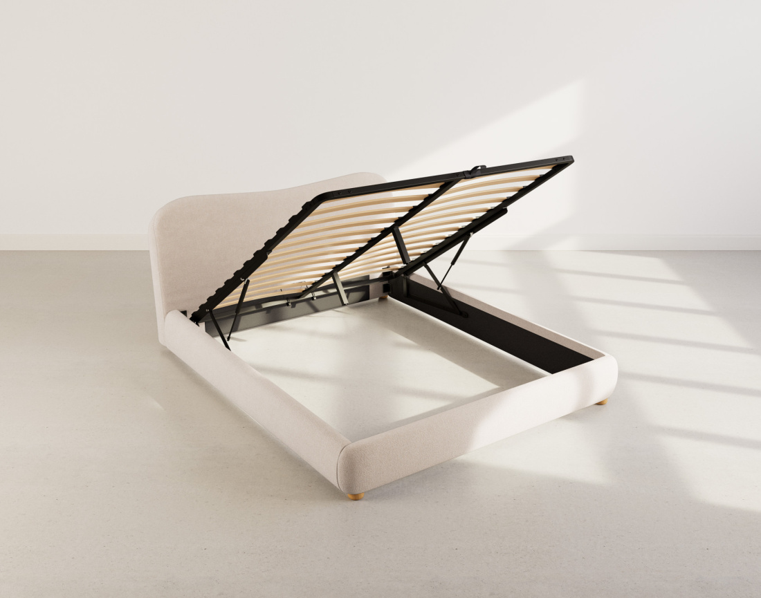 Lit coffre 160x200 cm en velours texturé Hugo