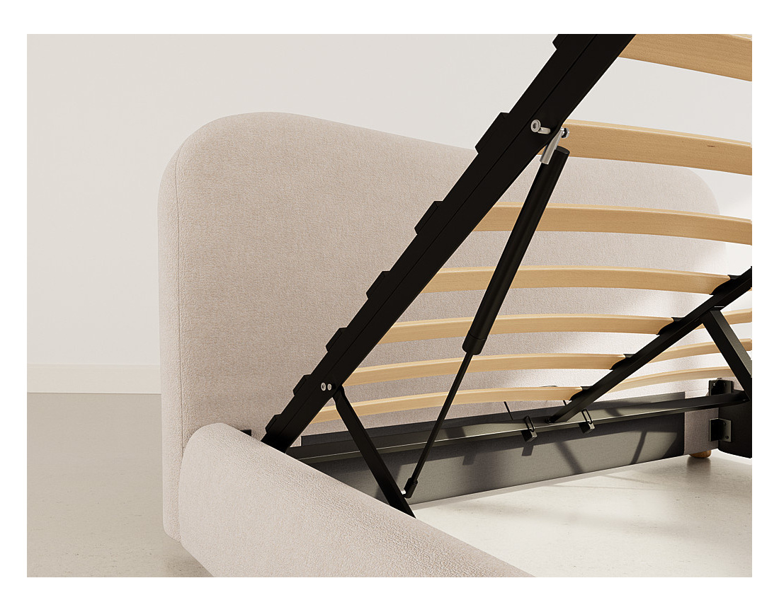 Lit coffre 160x200 cm en velours texturé Hugo