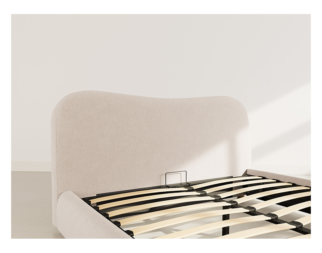 Lit coffre 160x200 cm en velours texturé Hugo