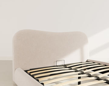 Lit coffre 160x200 cm en velours texturé Hugo