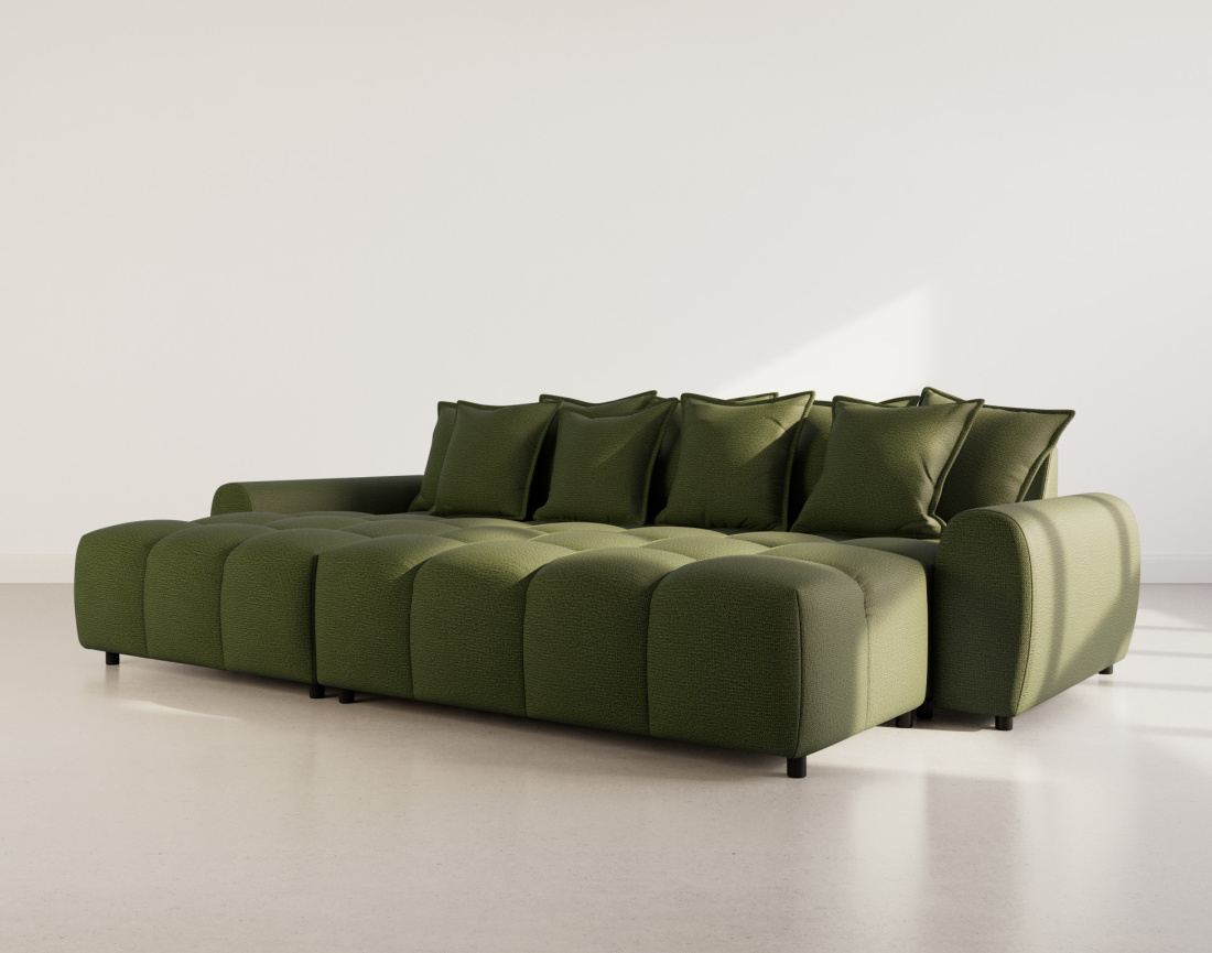 Canapé d'angle réversible 4 places en tissu texturé Adelaide