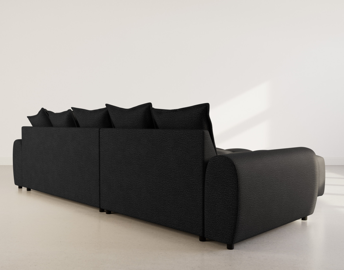 Canapé d'angle réversible 4 places en tissu texturé Adelaide