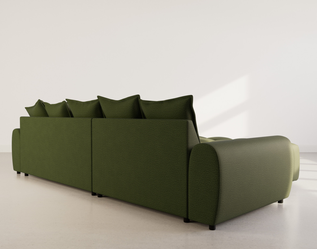 Canapé d'angle réversible 4 places en tissu texturé Adelaide