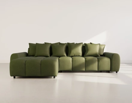 Canapé d'angle réversible 4 places en tissu texturé Adelaide