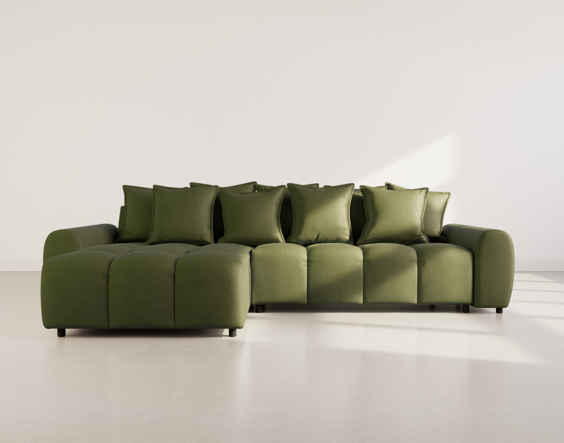 Canapé d'angle réversible 4 places en tissu texturé Adelaide