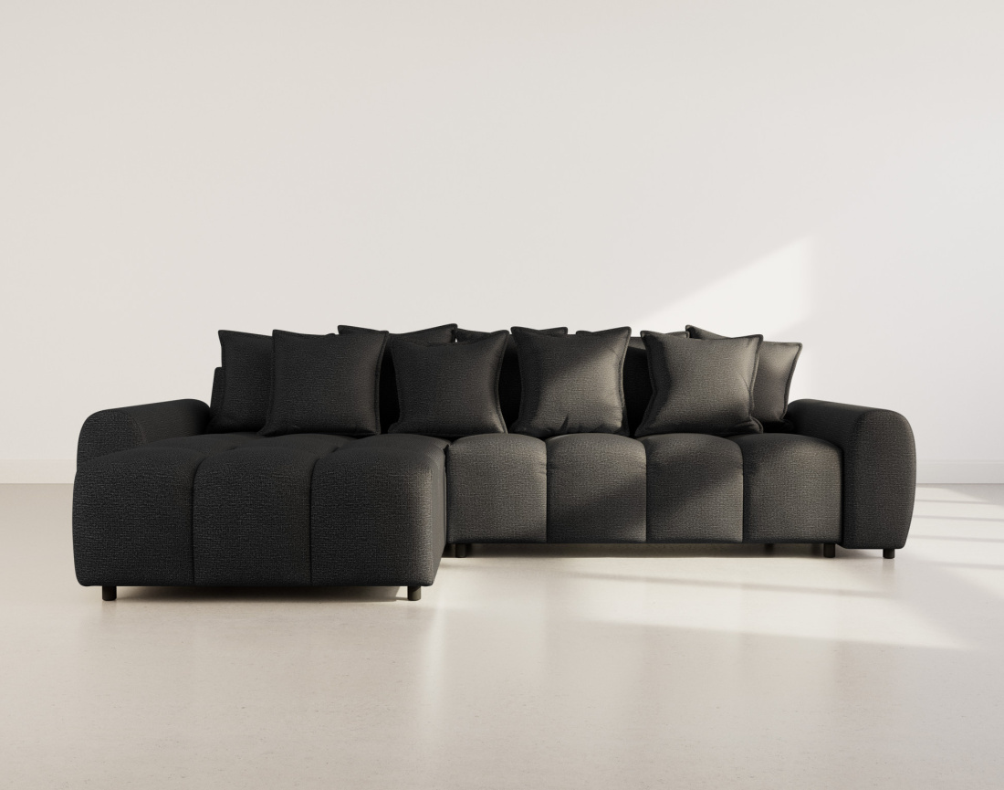 Canapé d'angle réversible 4 places en tissu texturé Adelaide