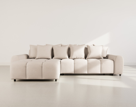 Canapé d'angle réversible 4 places en tissu texturé Adelaide