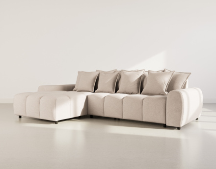 Canapé d'angle réversible 4 places en tissu texturé Adelaide