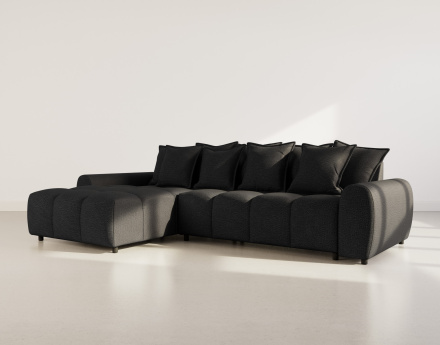 Canapé d'angle réversible 4 places en tissu texturé Adelaide