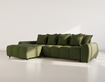 Canapé d'angle réversible 4 places en tissu texturé Adelaide