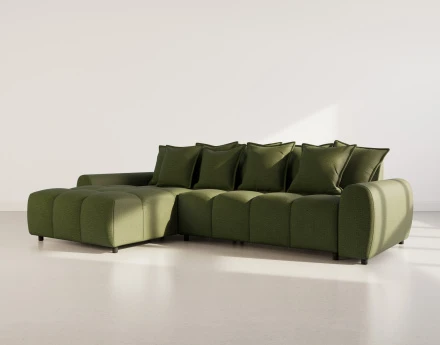 Canapé d'angle réversible 4 places en tissu texturé Adelaide