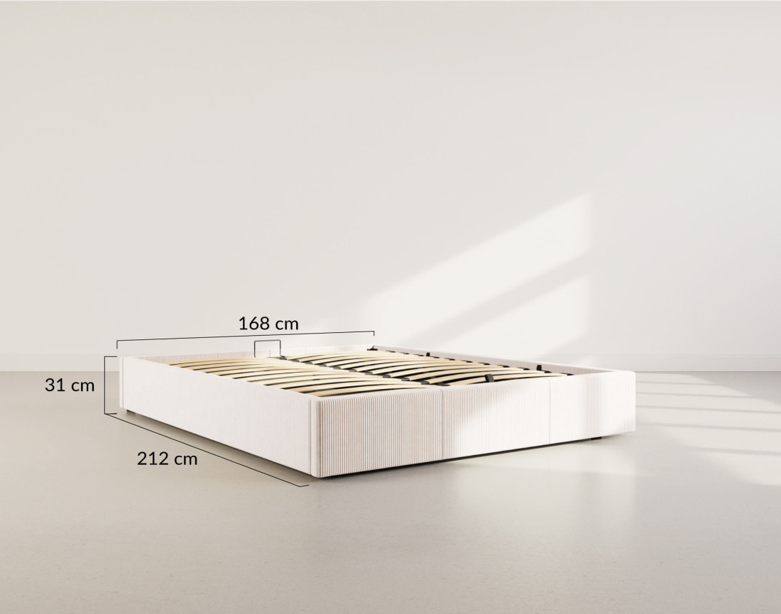 Lit coffre 160x200 cm en velours Isa