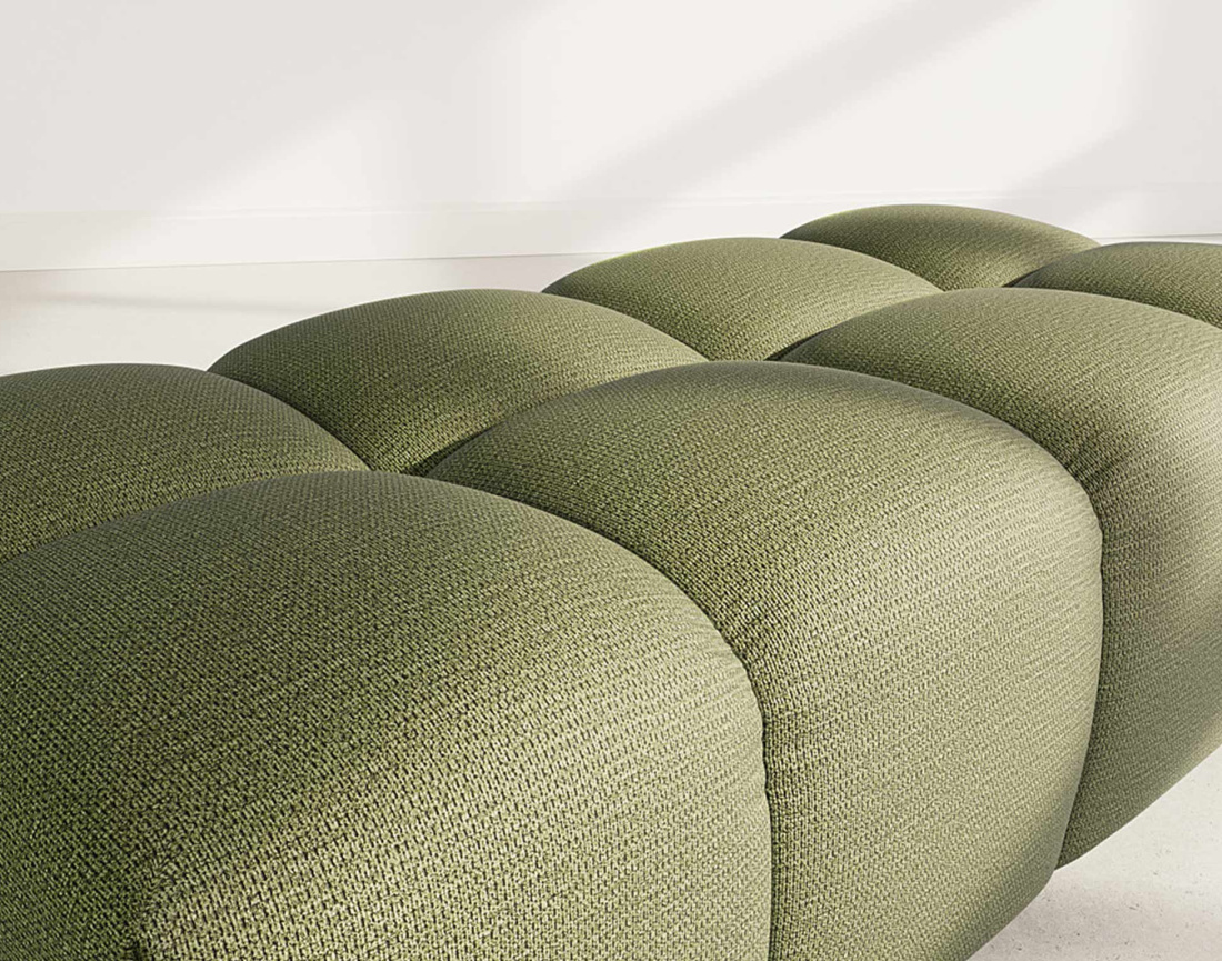 Pouf en tissu texturé Adelaide