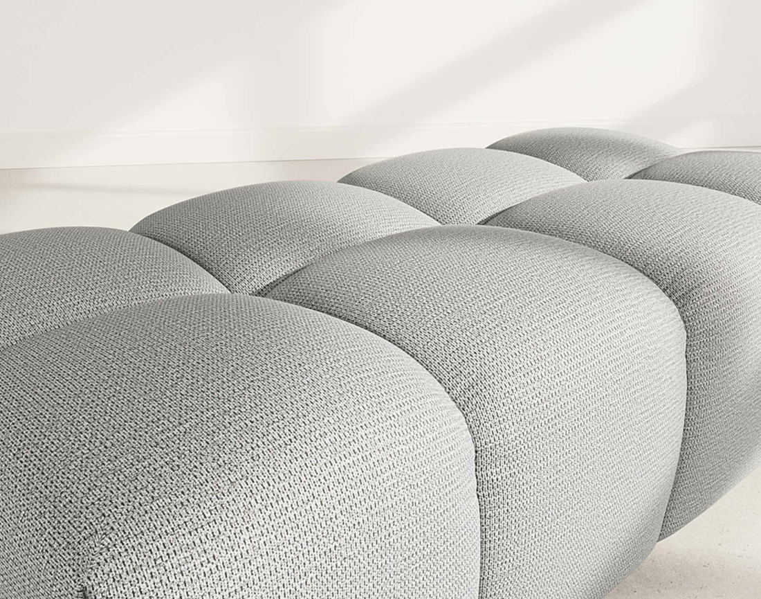 Pouf en tissu texturé Adelaide