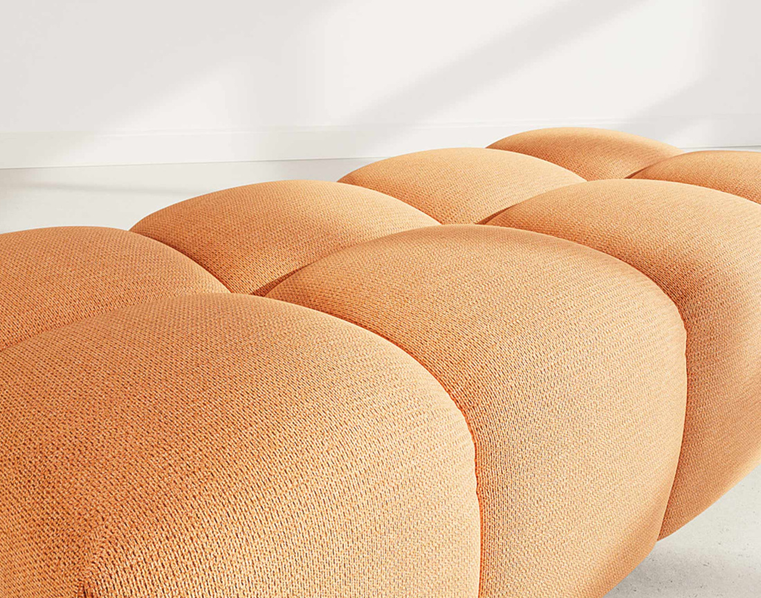 Pouf en tissu texturé Adelaide