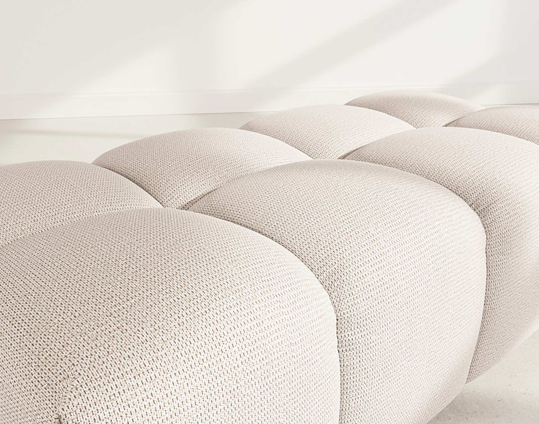 Pouf en tissu texturé Adelaide