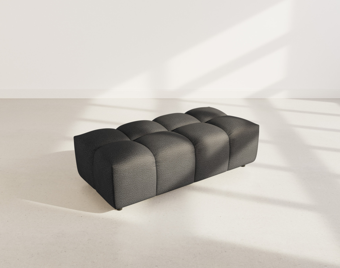 Pouf en tissu texturé Adelaide