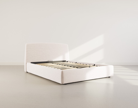 Lit coffre 160x200 cm en velours côtelé Juliette