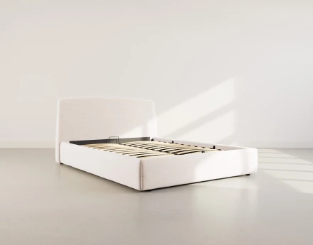 Lit coffre 160x200 cm en velours côtelé Juliette