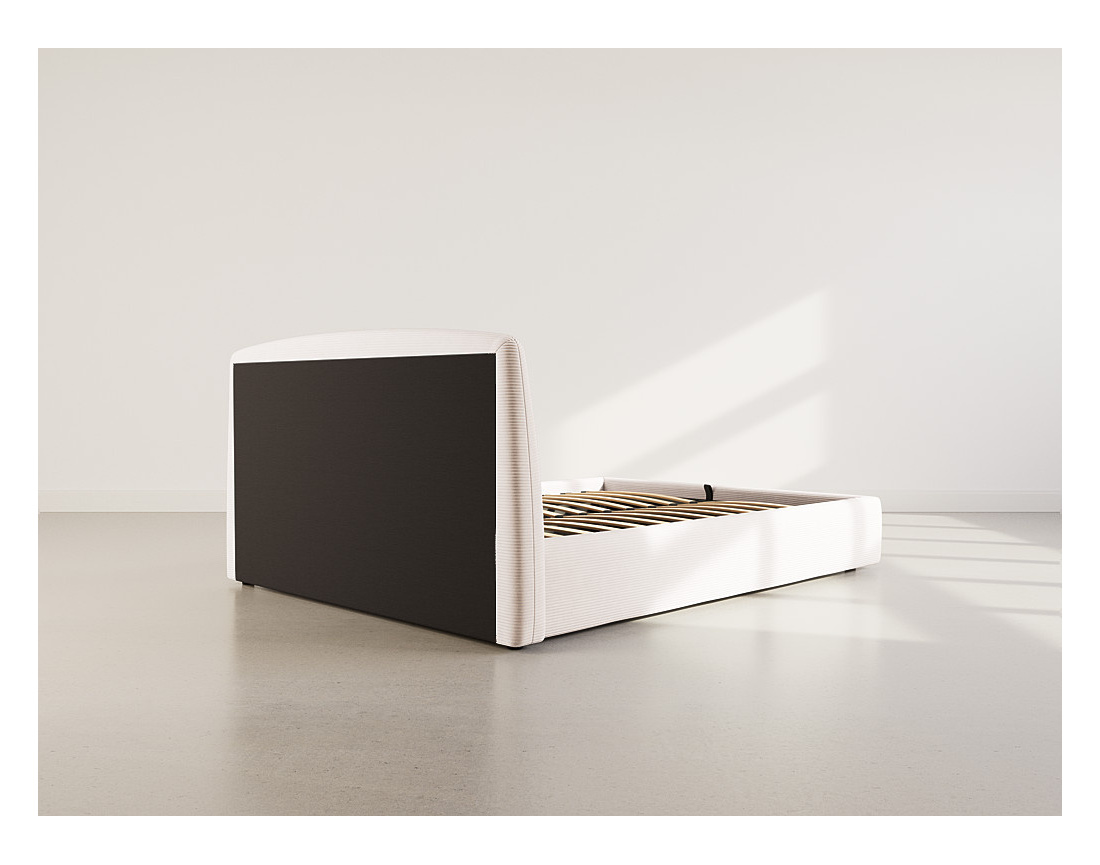 Lit coffre 160x200 cm en velours côtelé Juliette