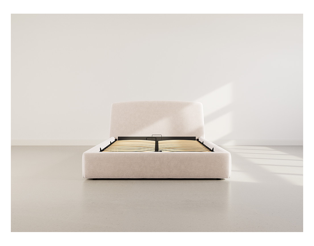 Lit coffre 160x200 cm en velours côtelé Juliette