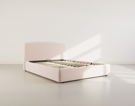 Lit coffre 160x200 cm en tissu bouclette Juliette