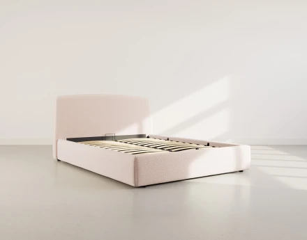 Lit coffre 160x200 cm en tissu bouclette Juliette