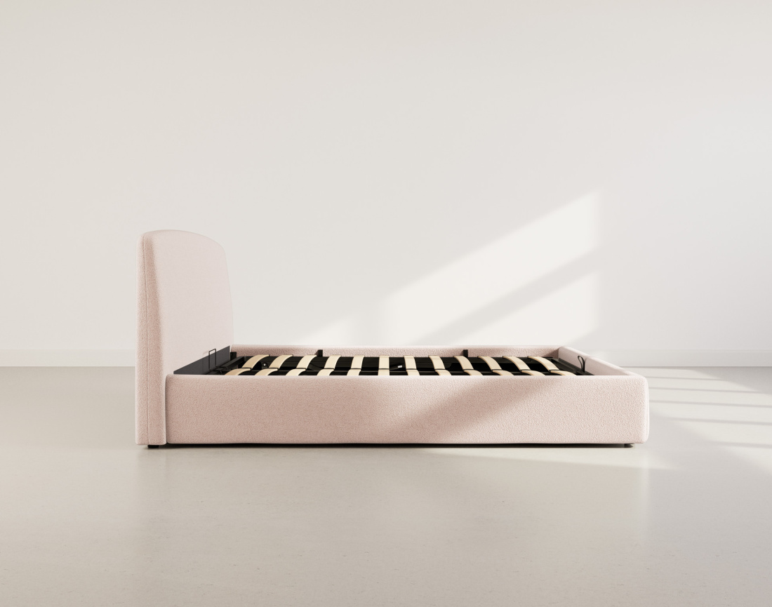 Lit coffre 160x200 cm en tissu bouclette Juliette