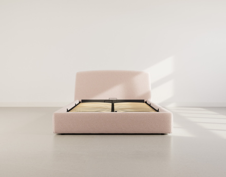 Lit coffre 160x200 cm en tissu bouclette Juliette