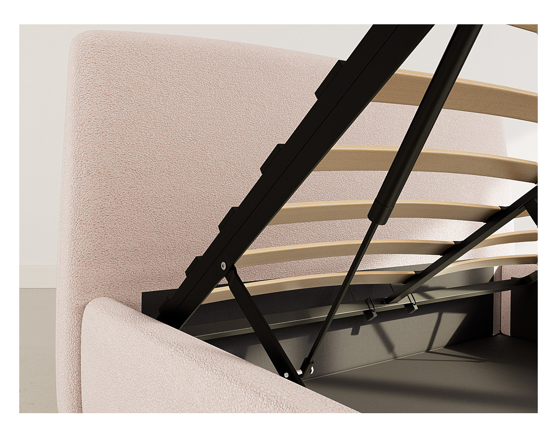 Lit coffre 160x200 cm en tissu bouclette Juliette