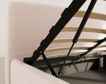 Lit coffre 160x200 cm en tissu bouclette Juliette