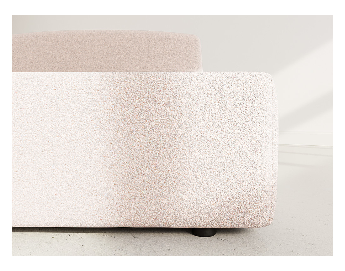 Lit coffre 160x200 cm en tissu bouclette Juliette