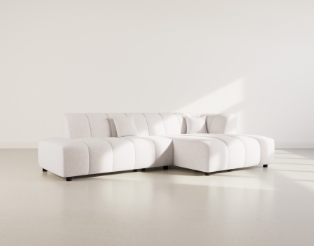 Canapé d'angle droit 4 places sans accoudoir en tissu texturé Curtis