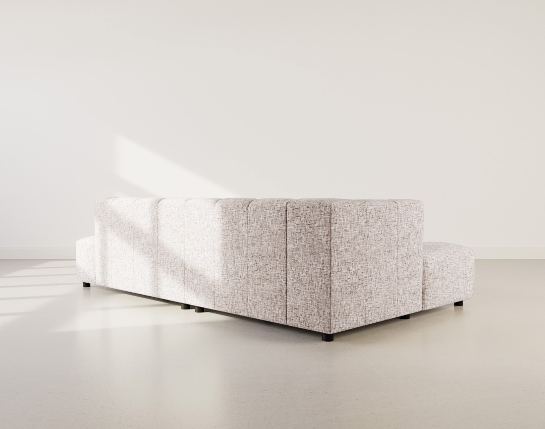 Canapé d'angle gauche 4 places sans accoudoir en tissu texturé Curtis