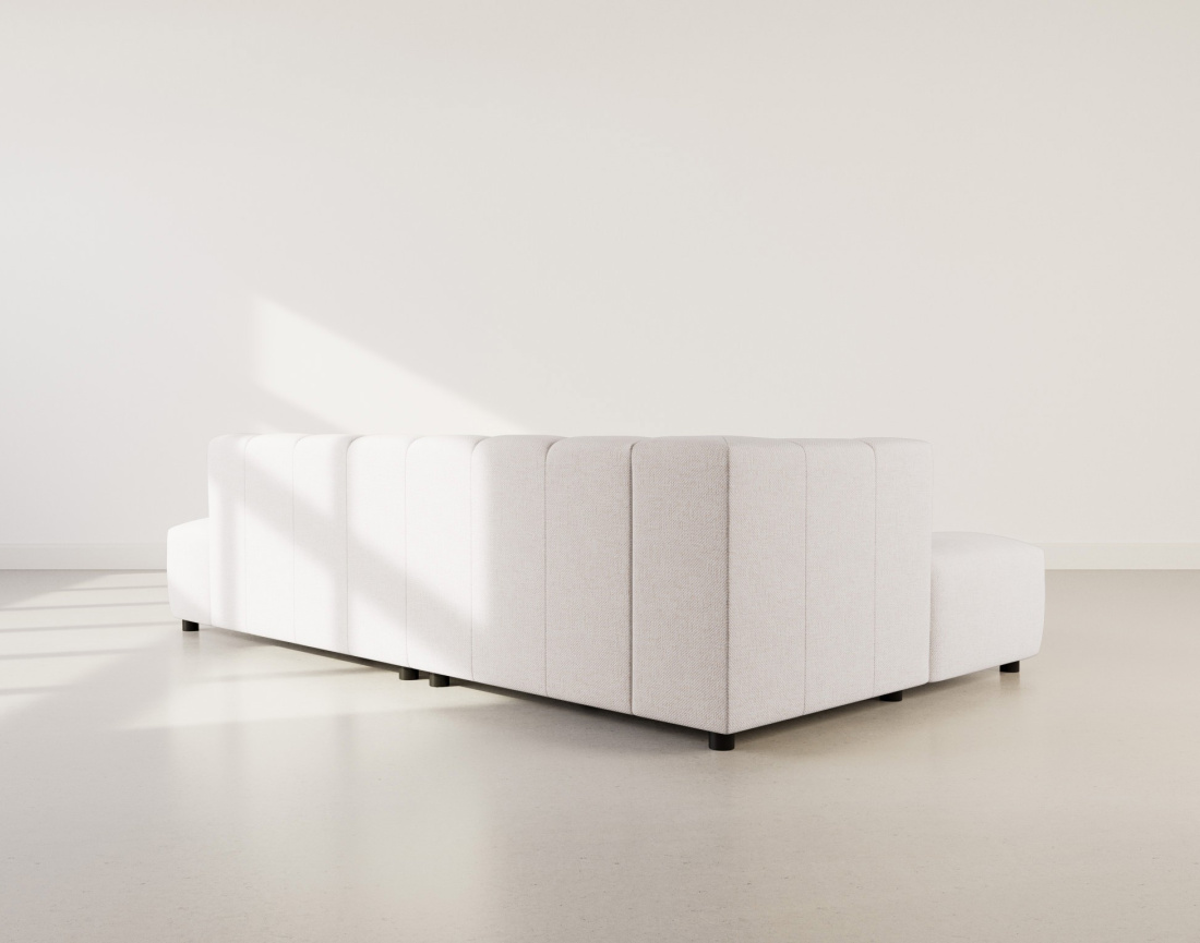 Canapé d'angle gauche 4 places sans accoudoir en tissu texturé Curtis