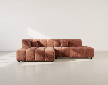 Canapé d'angle gauche 4 places sans accoudoir en tissu texturé Curtis