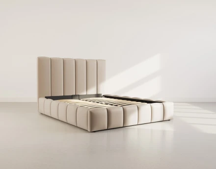 Lit coffre 160x200 cm en velours sommier inclus Mermaid