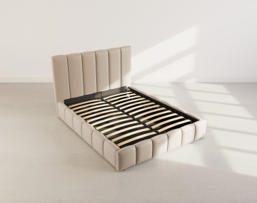 Lit coffre 160x200 cm en velours sommier inclus Mermaid
