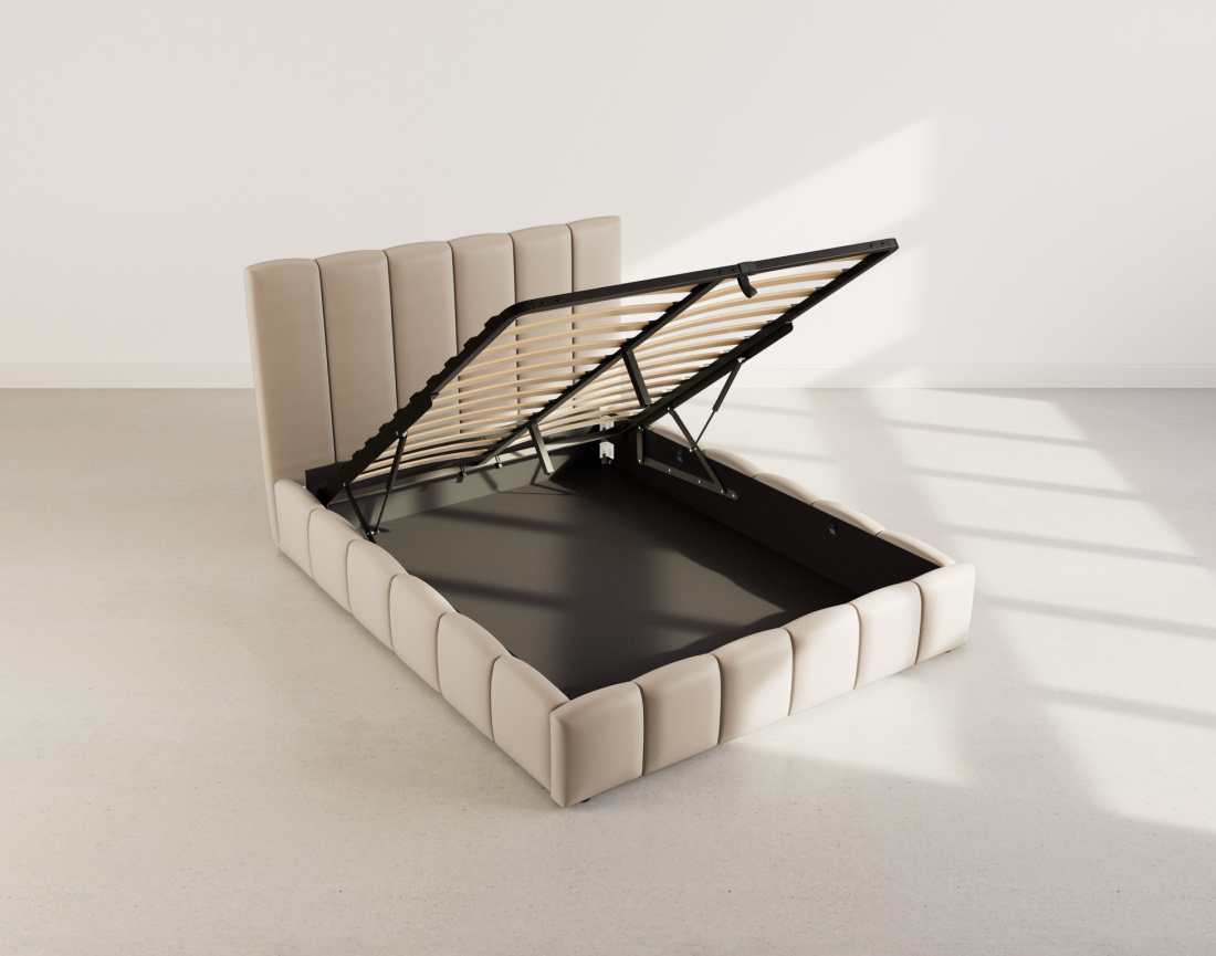 Lit coffre 160x200 cm en velours sommier inclus Mermaid