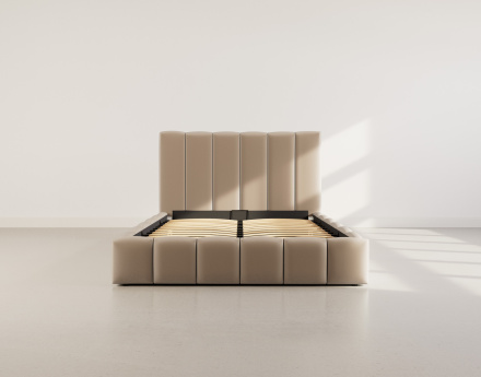 Lit coffre 160x200 cm en velours sommier inclus Mermaid