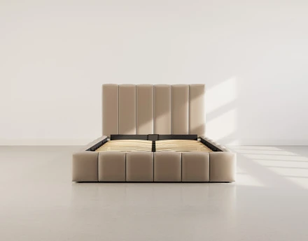 Lit coffre 160x200 cm en velours sommier inclus Mermaid