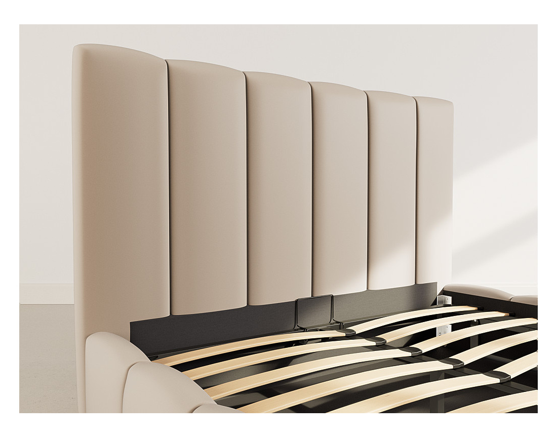 Lit coffre 160x200 cm en velours sommier inclus Mermaid