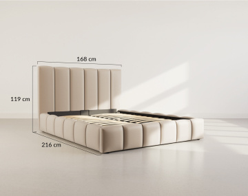 Lit coffre 160x200 cm en velours sommier inclus Mermaid