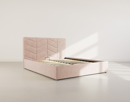 Lit coffre 160x200 cm en velours sommier inclus Peonis