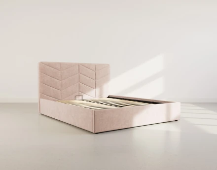 Lit coffre 160x200 cm en velours sommier inclus Peonis