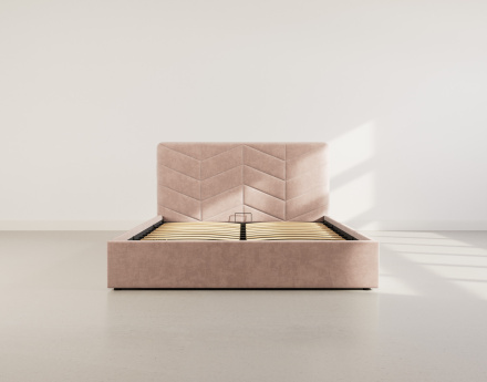 Lit coffre 160x200 cm en velours sommier inclus Peonis